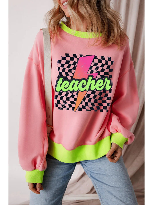 Women Graphic Round Neck Long Sleeve Sweatshirt