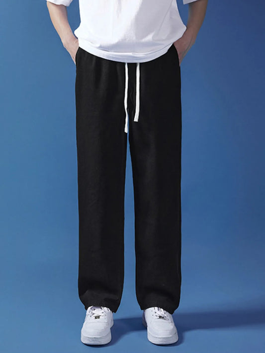 Men's Full Size Drawstring Relaxed Fit Jeans Plus Size Trendsi