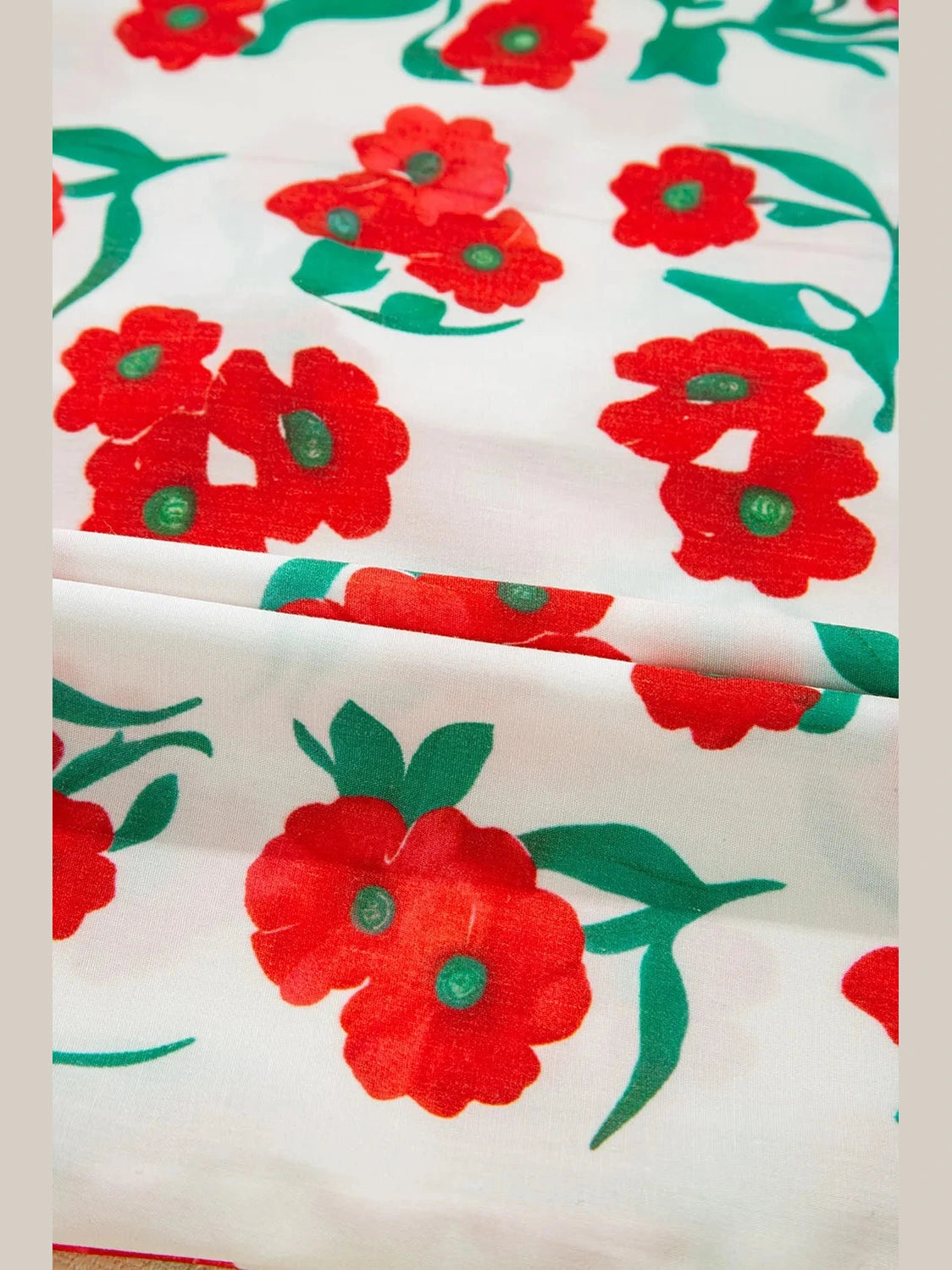 Printed V-Neck Short Sleeve Shirt Trendsi