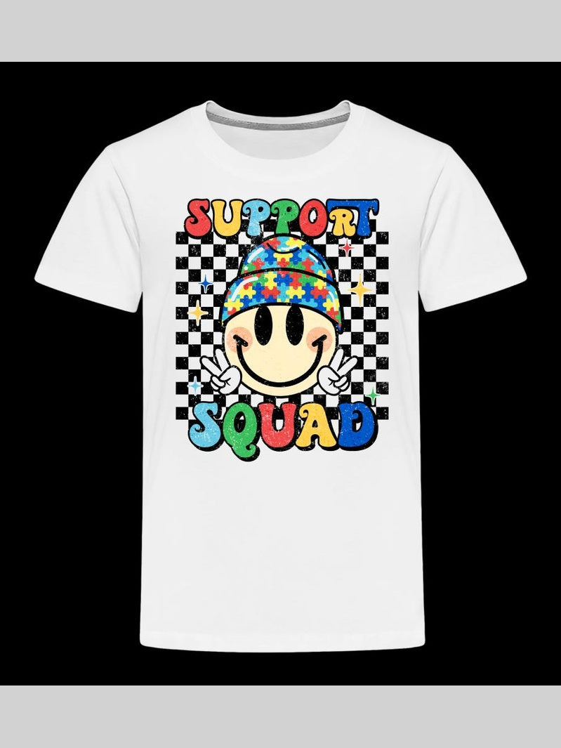 Toddler Girls Support Squad Autism Short Sleeve T-Shirt NicholesGifts