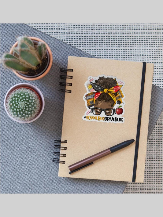 African American Woman School Bus Driver Sticker Etsy