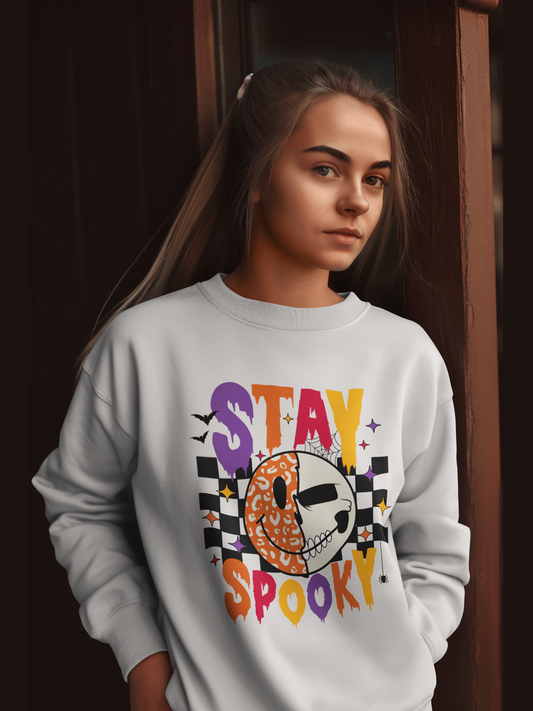 Women's Stay Spooky Halloween Crewneck Sweatshirt NicholesGifts