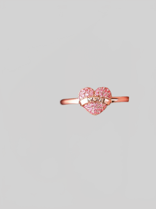 MOM Heart Shape 925 Sterling Silver Engraved Ring nicholesgifts