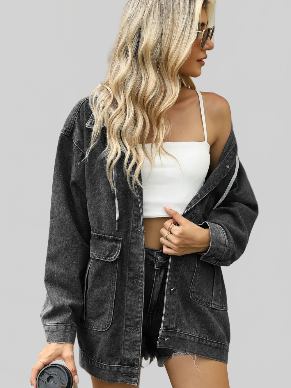 Button Up Long Sleeve Denim Jacket nicholesgifts