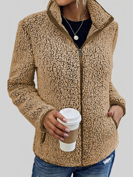 Pocketed Zip Up Turtleneck Jacket NicholesGifts