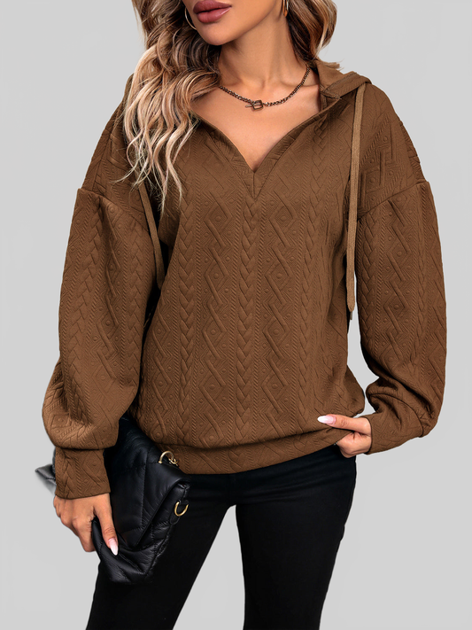 Perfee Drawstring Dropped Shoulder Long Sleeve Hoodie nicholesgifts