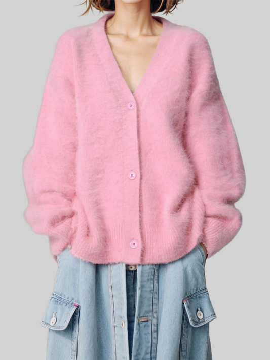Women Button Up Dropped Shoulder Cardigan nicholesgifts
