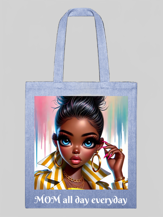 African American Women Mom All Day Everyday Mother's Day Tote Bag nicholesgifts