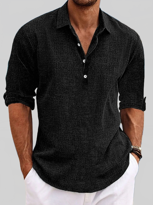 Men's Full Size Long Sleeve Henley Shirt Plus Size nicholesgifts