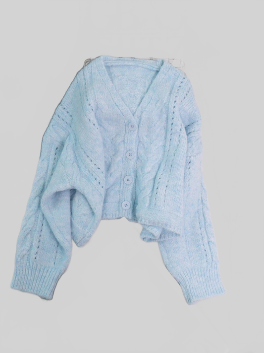 Cable Knit Button-Up Cardigan nicholesgifts