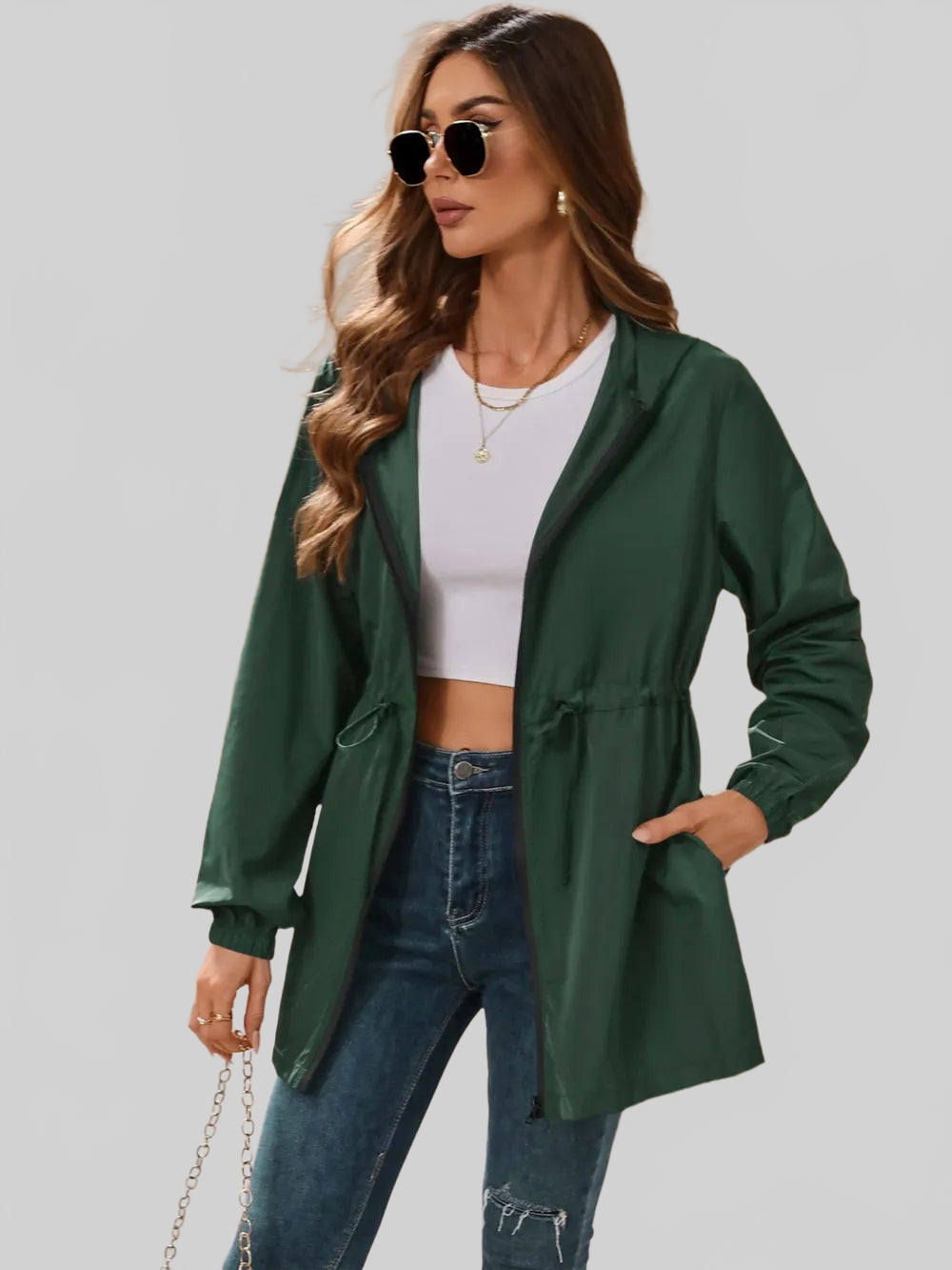 Ivy Lane Outdoor Waterproof Long Sleeve Hooded Windbreaker nicholesgifts