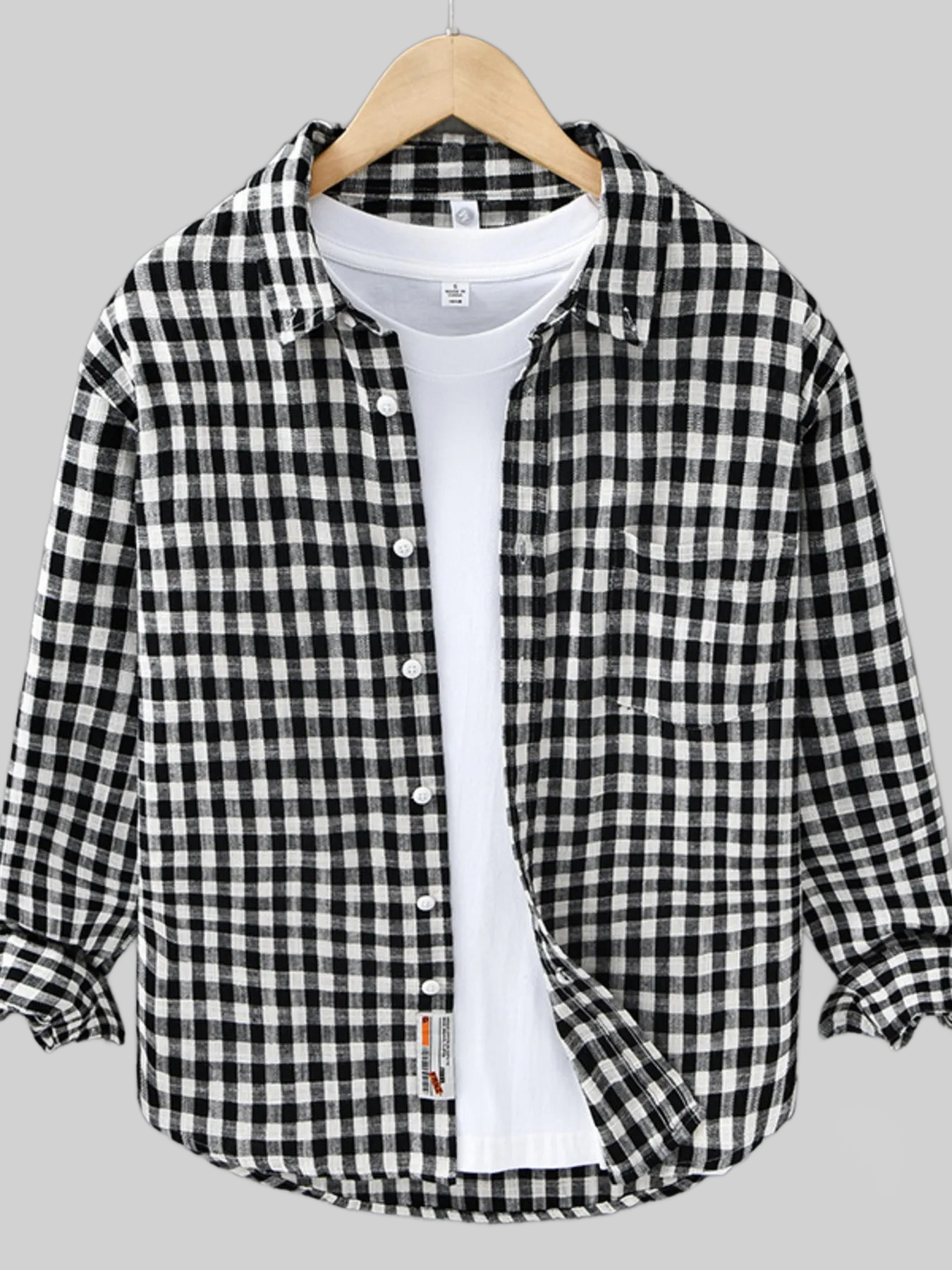 Men's Plus Size Plaid Button Up Long Sleeve Shirt nicholesgifts