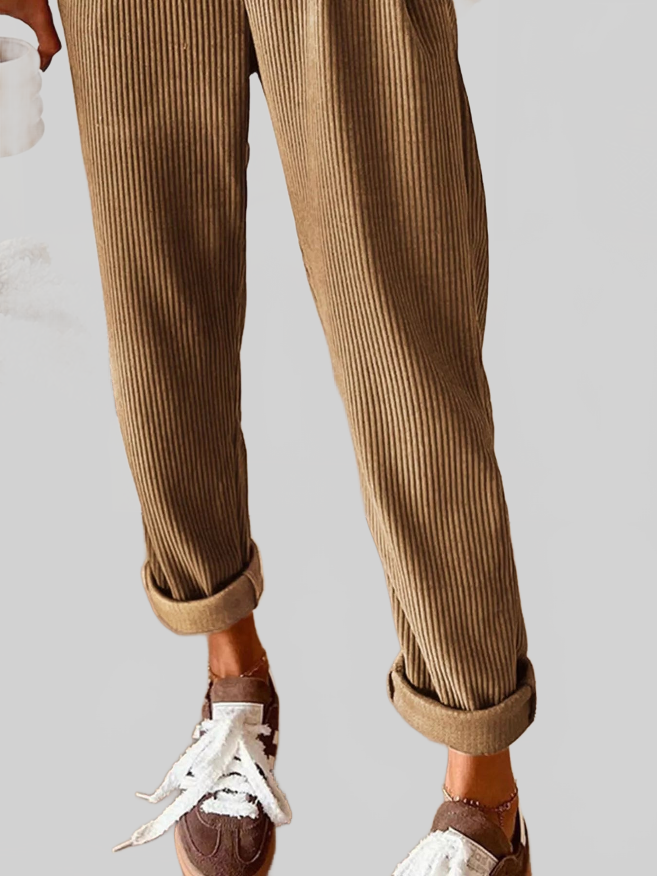 Women Casual Corduroy Drawstring Waist Pants nicholesgifts