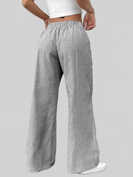 Women Striped Wide Leg Pants nicholesgifts
