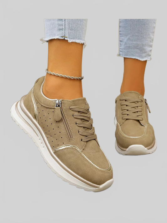Round Toe Lace Up Sneakers nicholesgifts