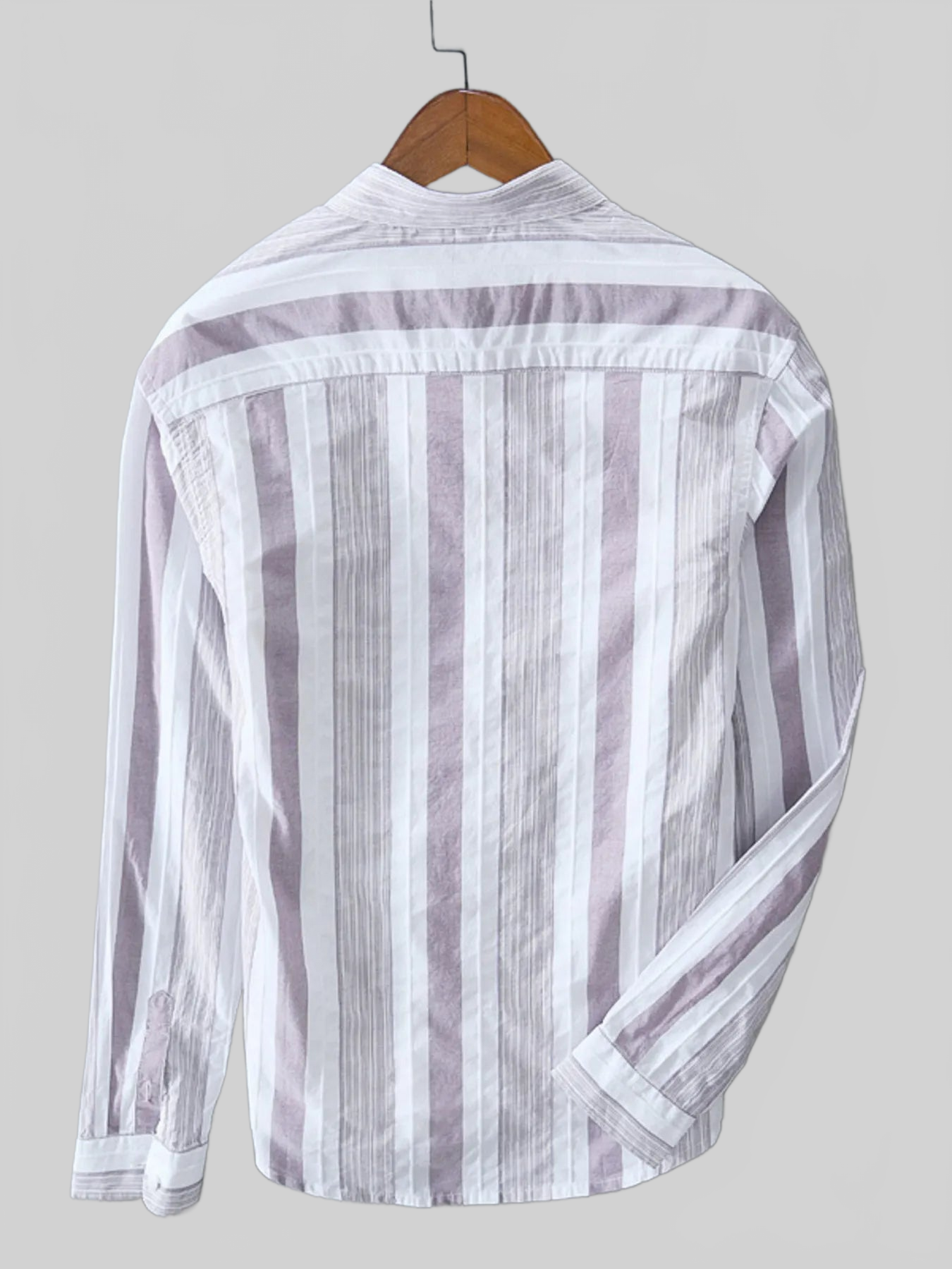 Men's Plus Size Striped Button Up Long Sleeve Shirt nicholesgifts
