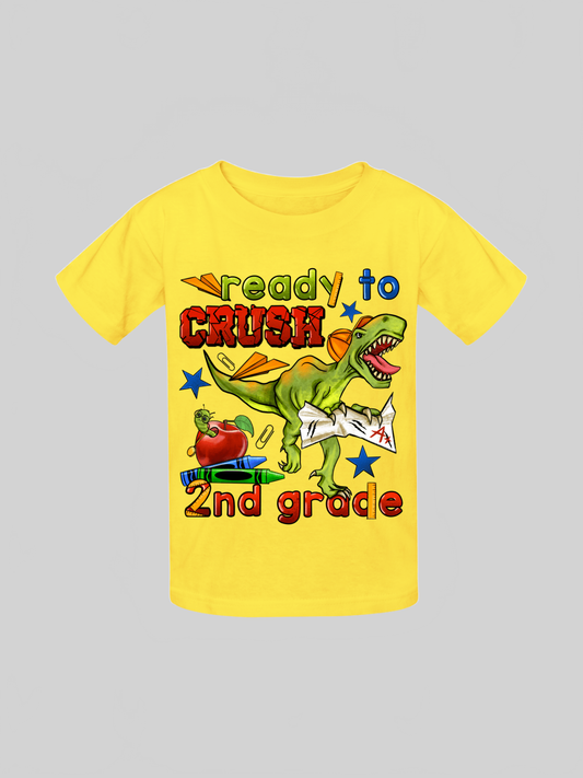 Boys Ready To Crush Second Grade Short Sleeve Tee Shirts for Back To School NicholesGifts