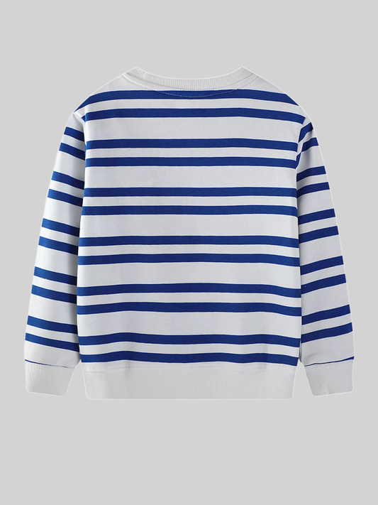 Toddler Boys Striped Animal Adventure Embroidered Sweatshirt nicholesgifts
