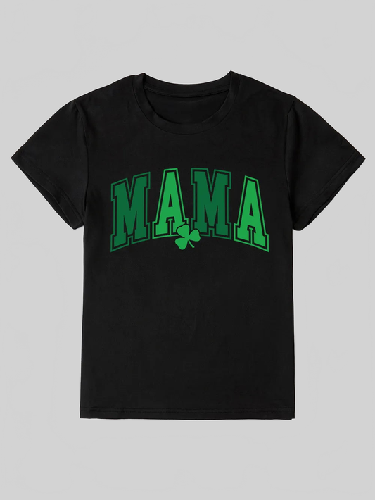 MAMA Round Neck Short Sleeve T-Shirt nicholesgifts