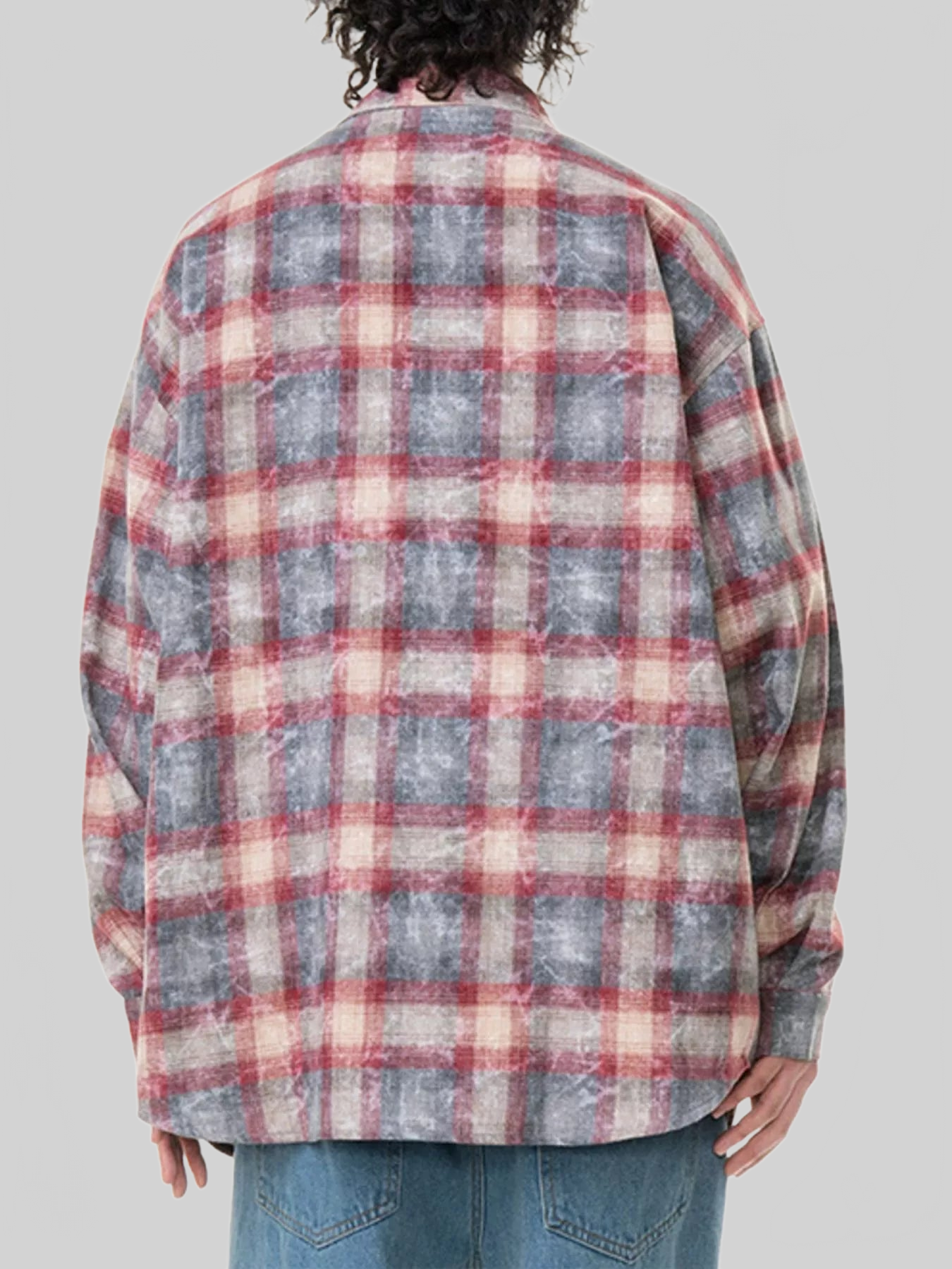 Men's Plus Size Plaid Button Up Long Sleeve Shirt nicholesgifts