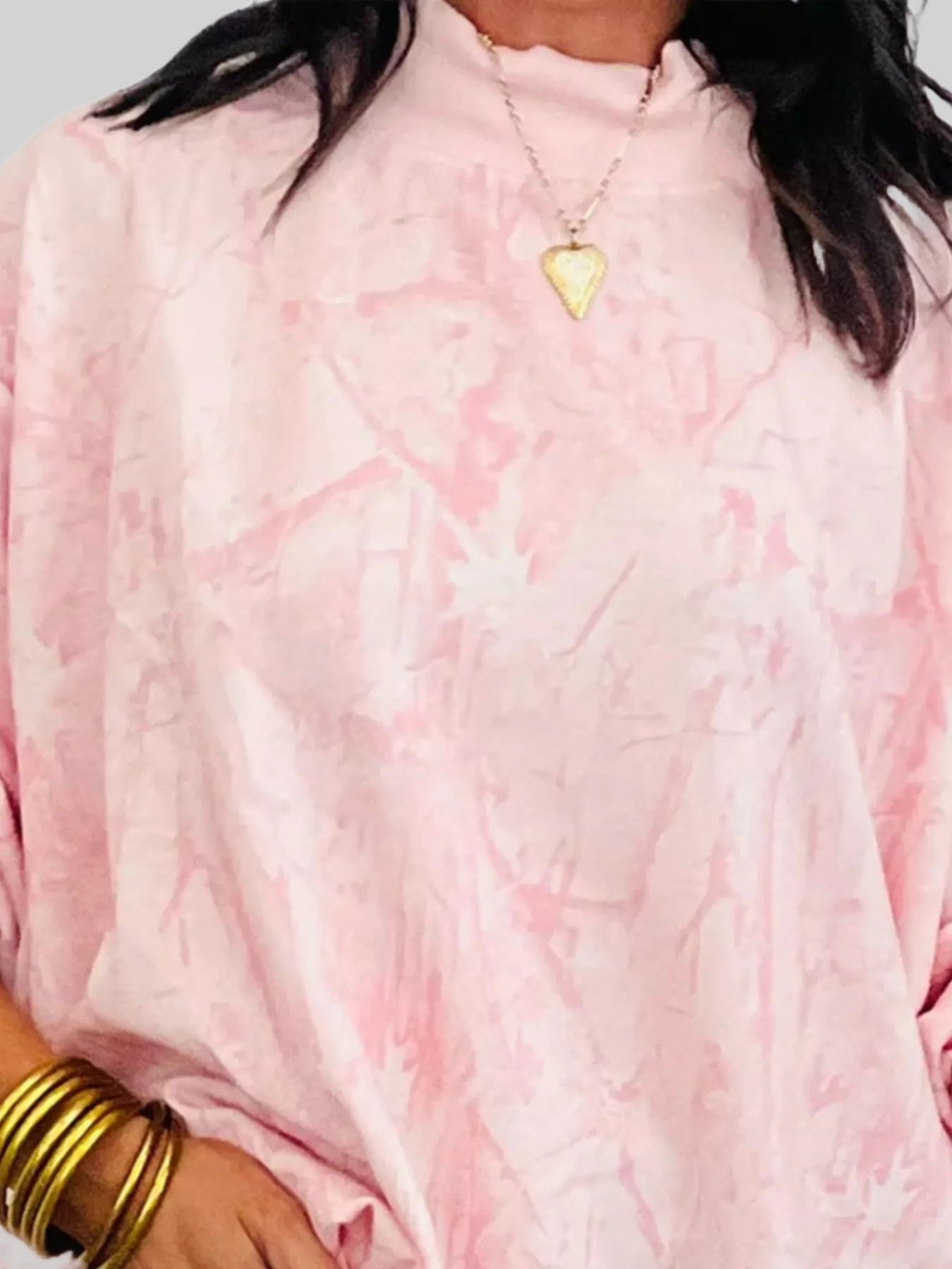 Tie-Dye Oversized Mock Neck Sweatshirt nicholesgifts