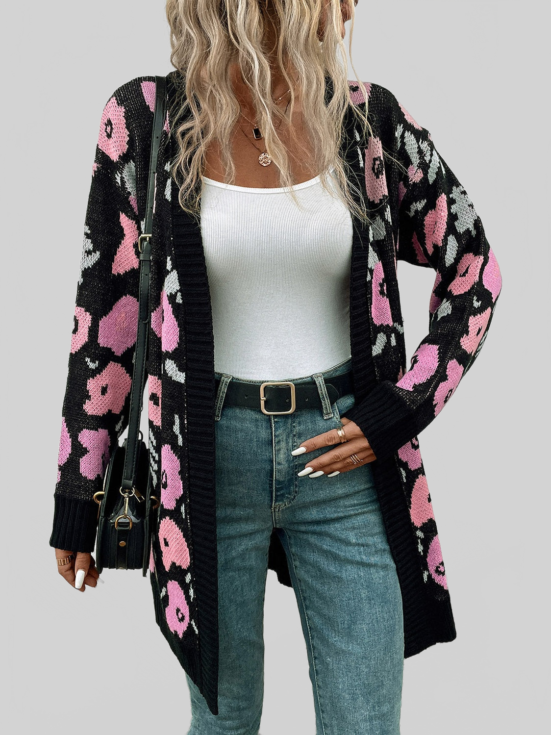 Women Perfee Open Front Longline Cardigan nicholesgifts