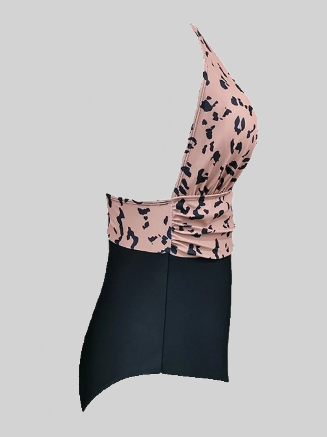 Women Full Size Leopard Halter Neck One-Piece Swimwear Plus Size nicholesgifts