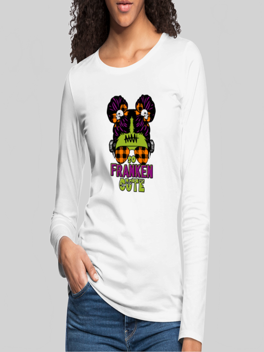 Women So Franken Cute Halloween Long Sleeve T-Shirt NicholesGifts