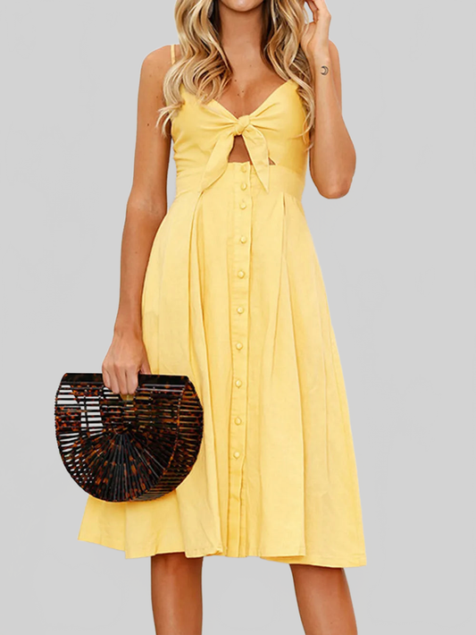 Cutout Smocked Sweetheart Neck Cami Dress nicholesgifts
