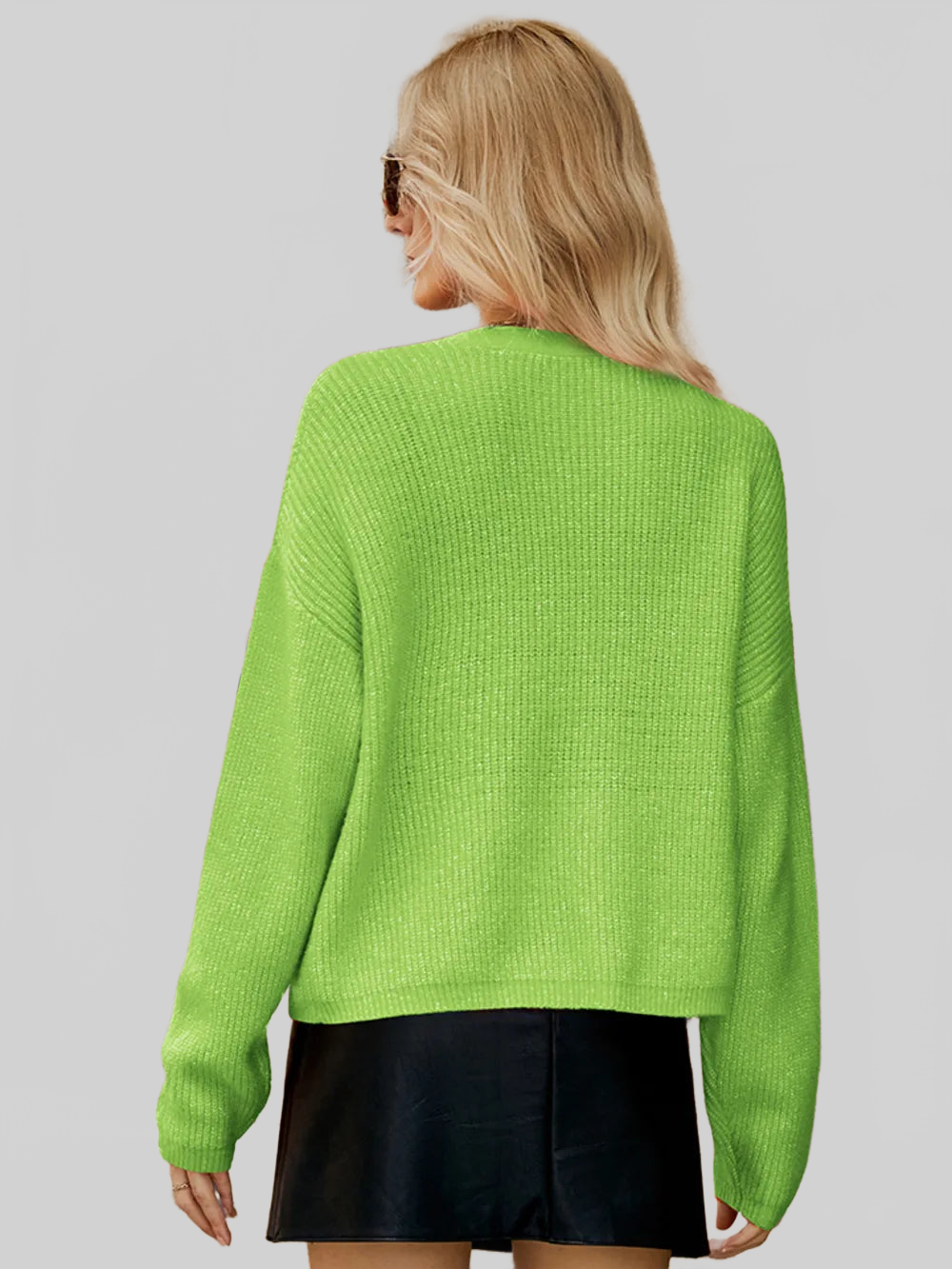 Women Dropped Shoulder Button Up Cardigan nicholesgifts