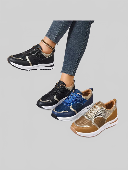 Round Toe Lace Up Sneakers Trendsi