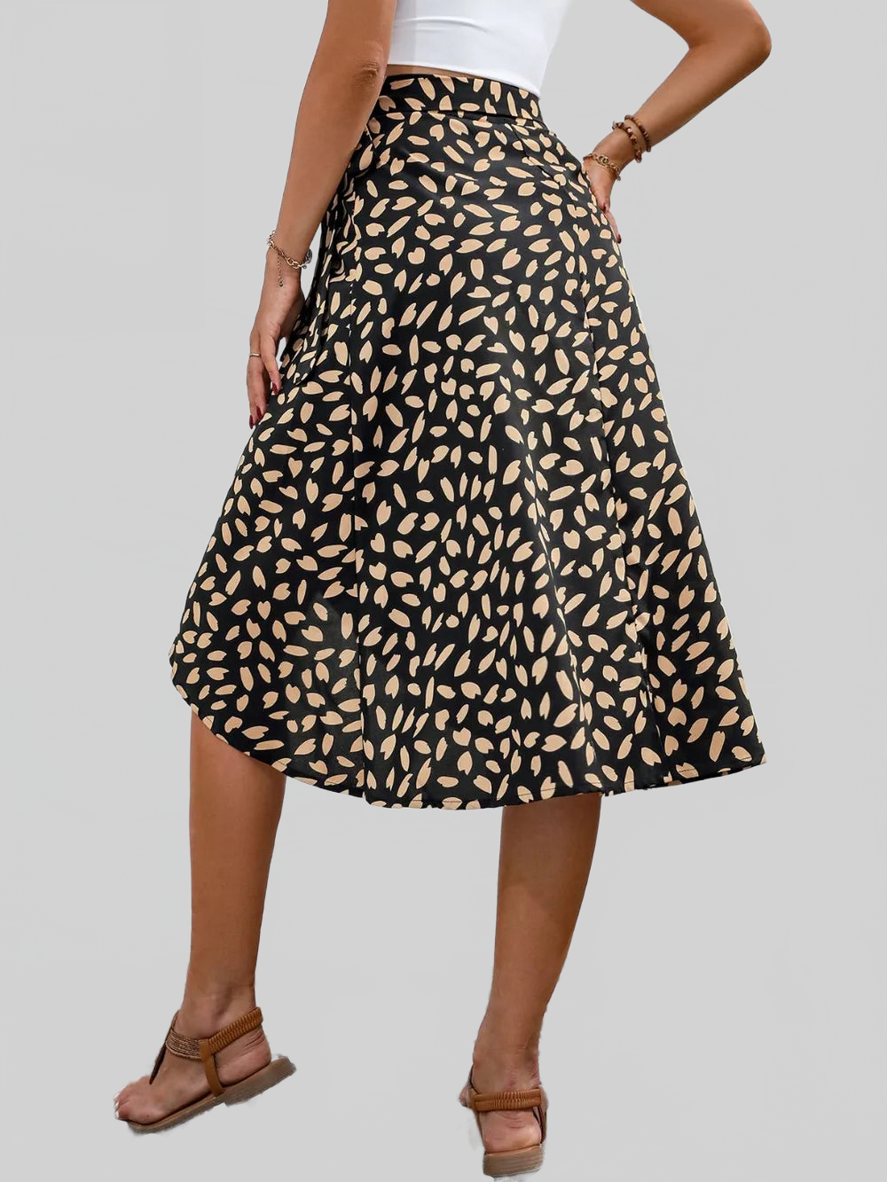 Tied Slit Printed Skirt nicholesgifts