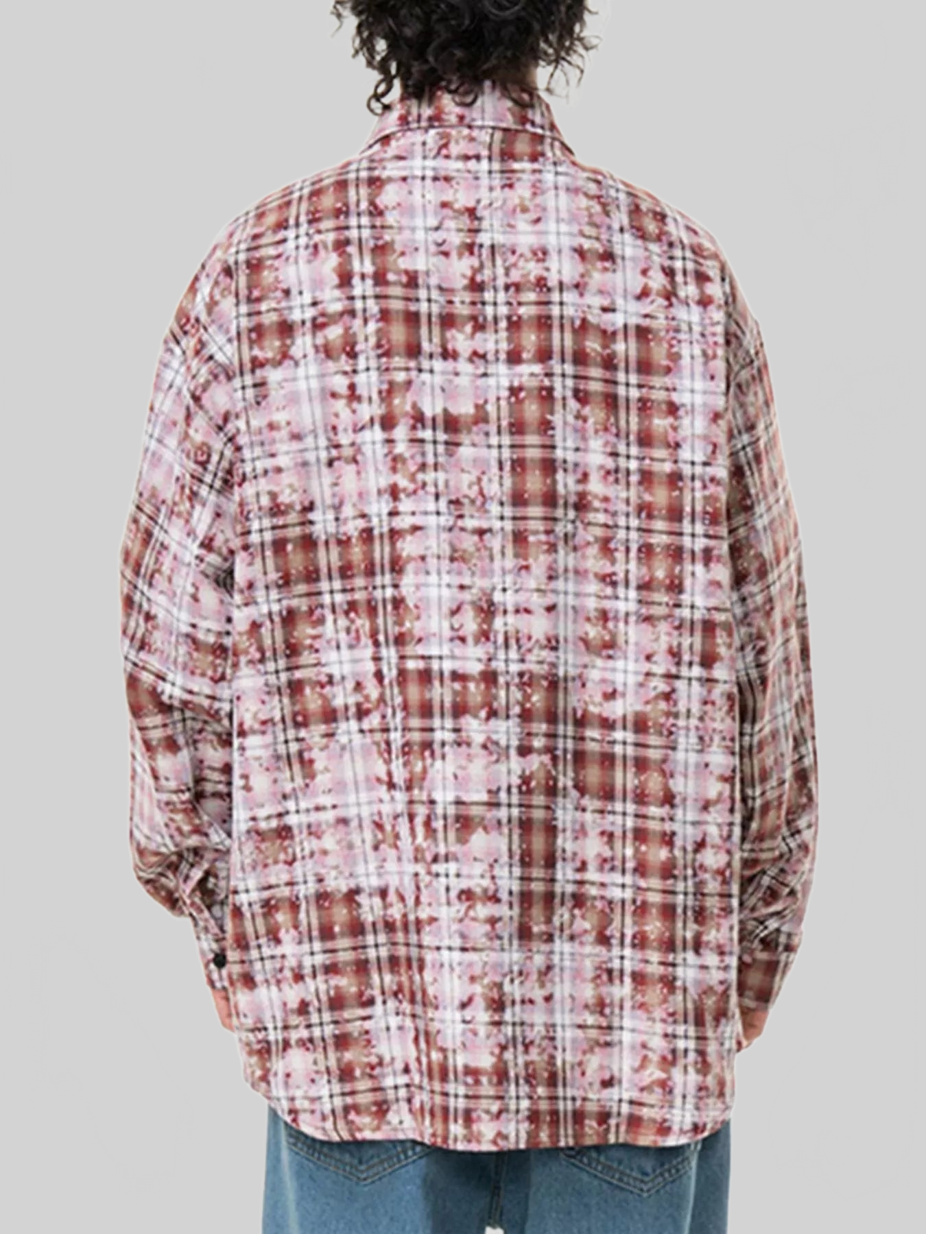 Men's Plus Size Plaid Button Up Long Sleeve Shirt nicholesgifts