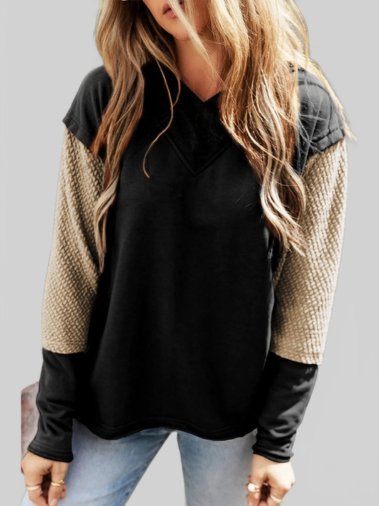 Color Block Dropped Shoulder Hoodie NicholesGifts