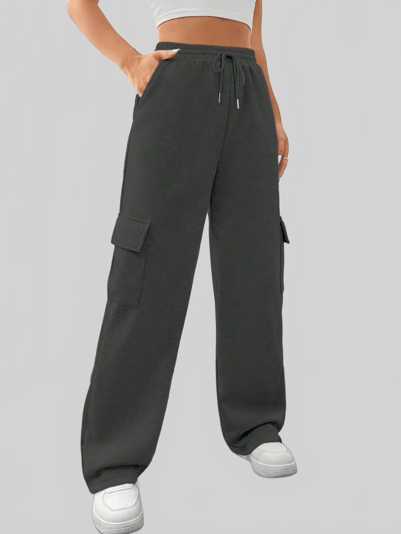 Women Relaxed Fit Pants with Drawstring Waist nicholesgifts