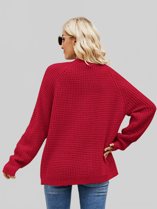 Women Open Front Raglan Sleeve Pocketed Cardigan nicholesgifts
