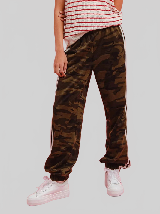 Women BiBi Side Lines Camouflage Track Pants nicholesgifts