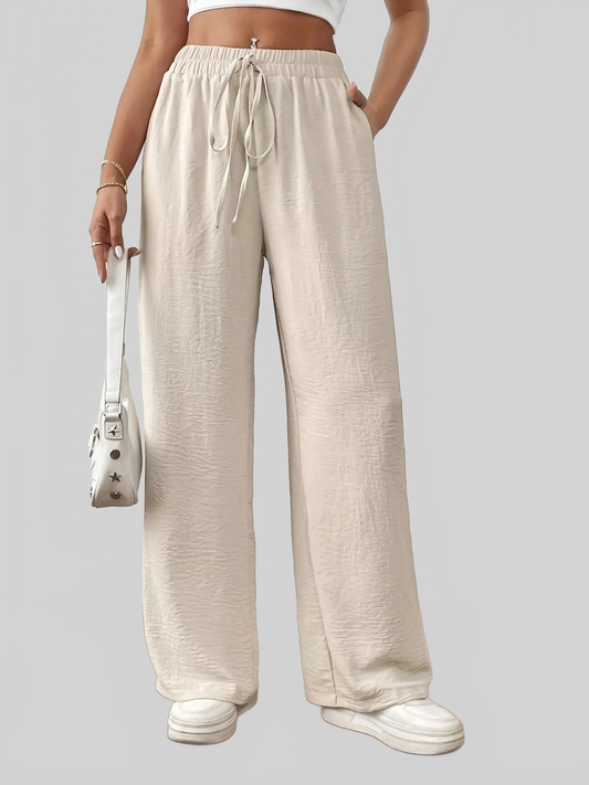 Casual Drawstring Wide Leg Pants nicholesgifts