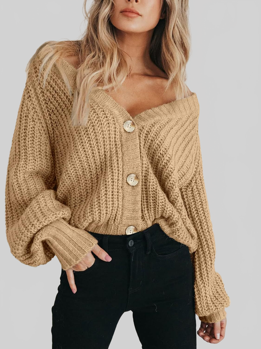 Women Button Up Long Sleeve Cardigan nicholesgifts