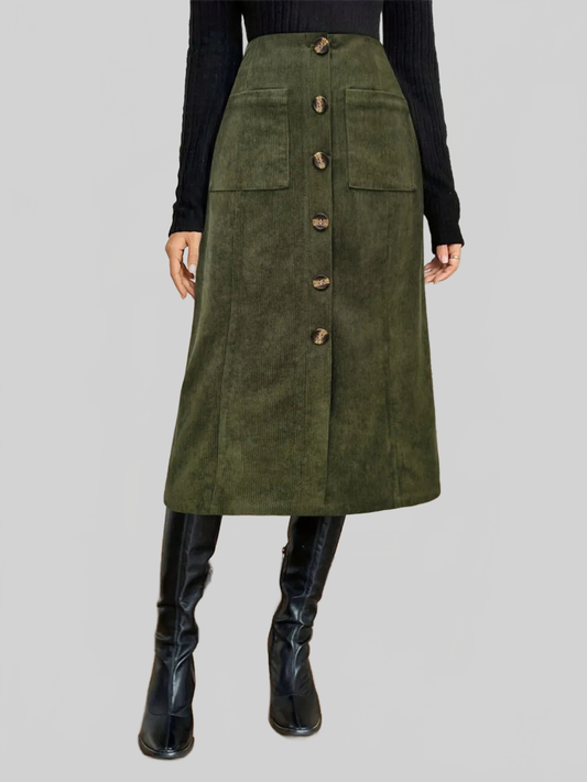 Pocketed Back Elastic Waist Skirt nicholesgifts