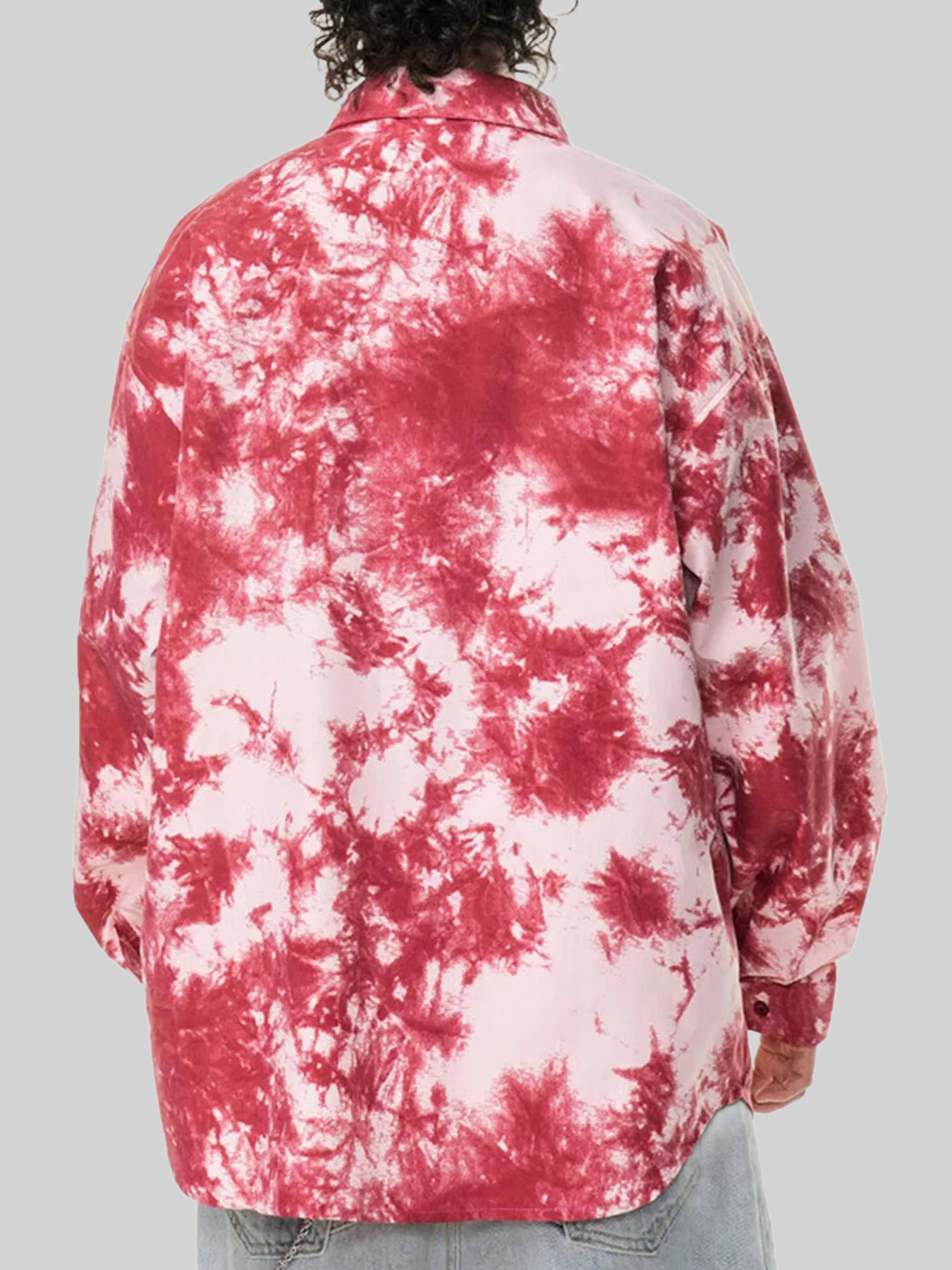 Men's Plus Size Tie-Dye Oversized Button-Up Shirt nicholesgifts
