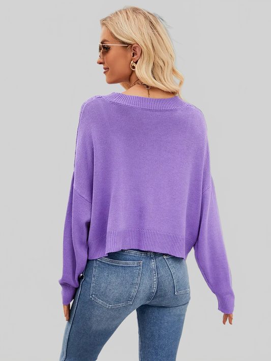Women Eyelet Button Front Long Sleeve Cardigan nicholesgifts