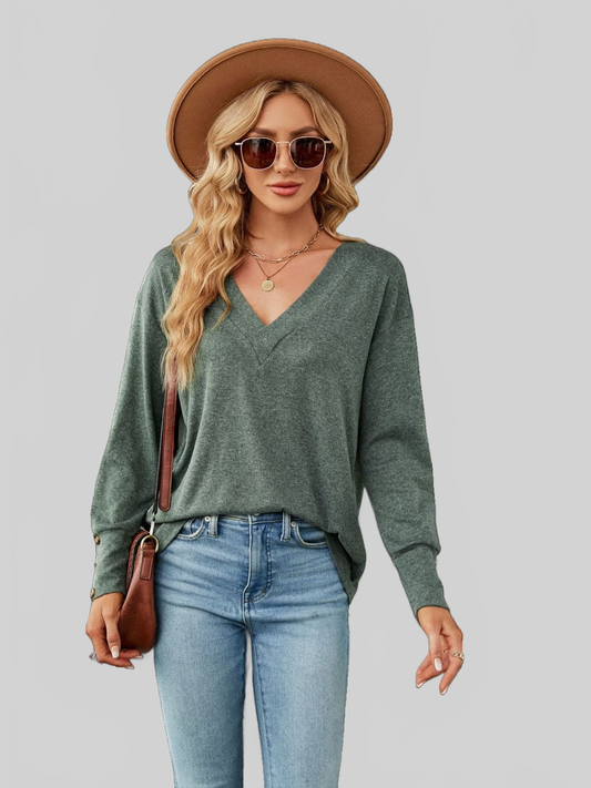 Women V-Neck Long Sleeve T-Shirt NicholesGifts
