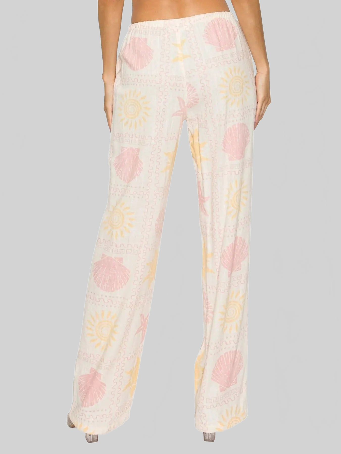 Women Printed Drawstring Straight Pants nicholesgifts