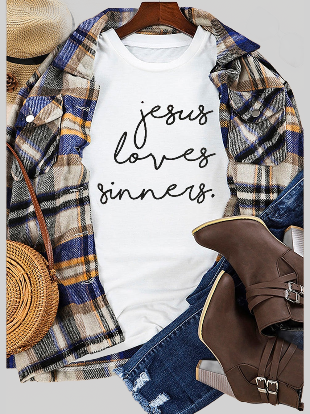 Women Letter Graphic Round Neck Short Sleeve T-Shirt nicholesgifts