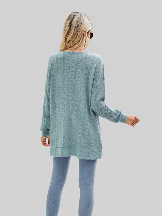 Women Long Sleeve Pocketed Cardigan Sweaters nicholesgifts