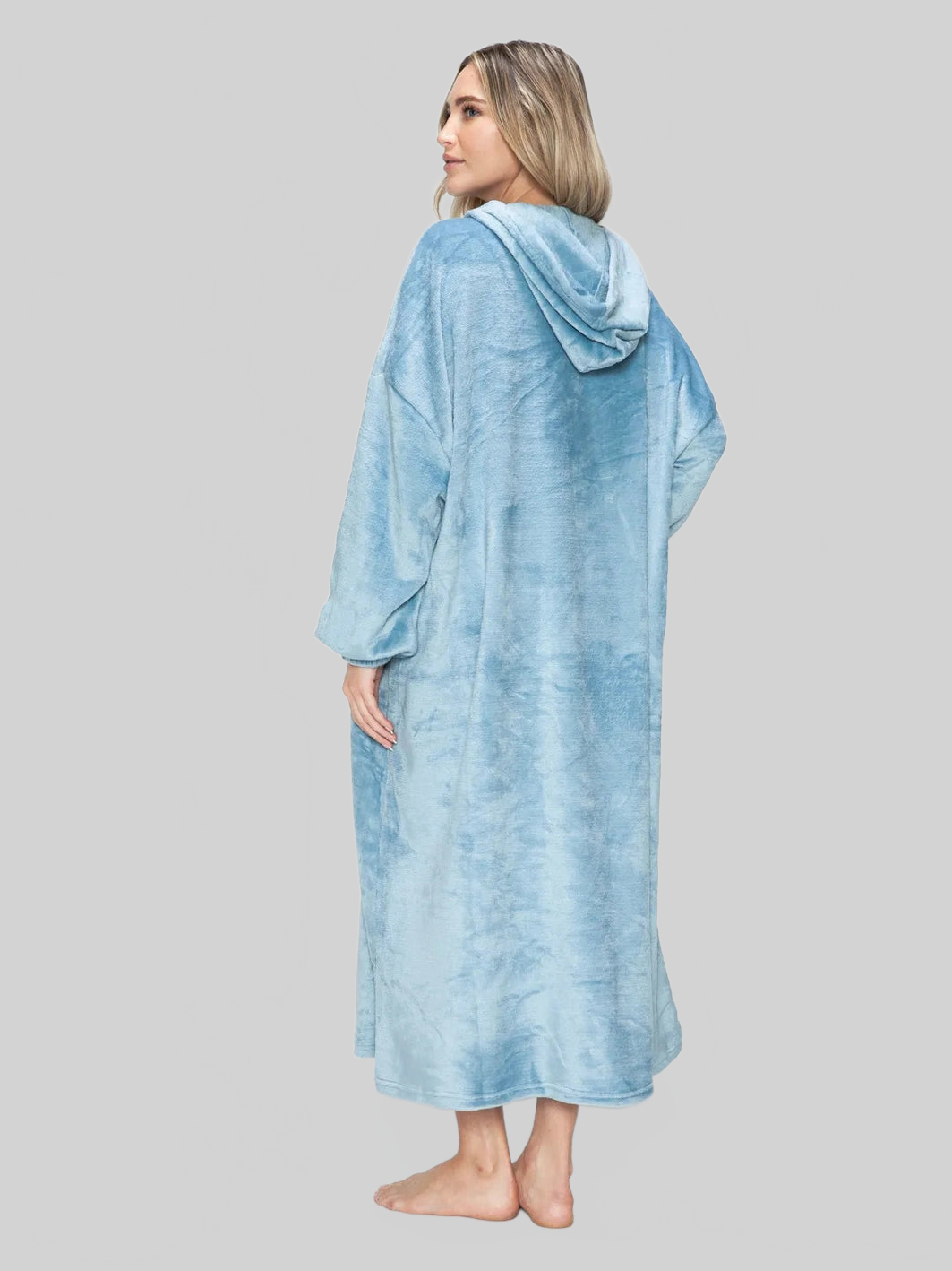 Double Take Full Size Pocketed Hooded Midi Lounge Dress nicholesgifts