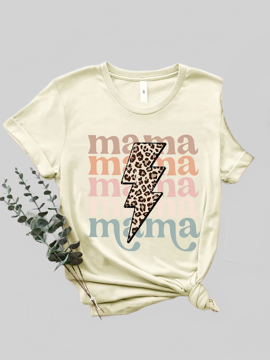 MAMA Round Neck Short Sleeve T-Shirt nicholesgifts