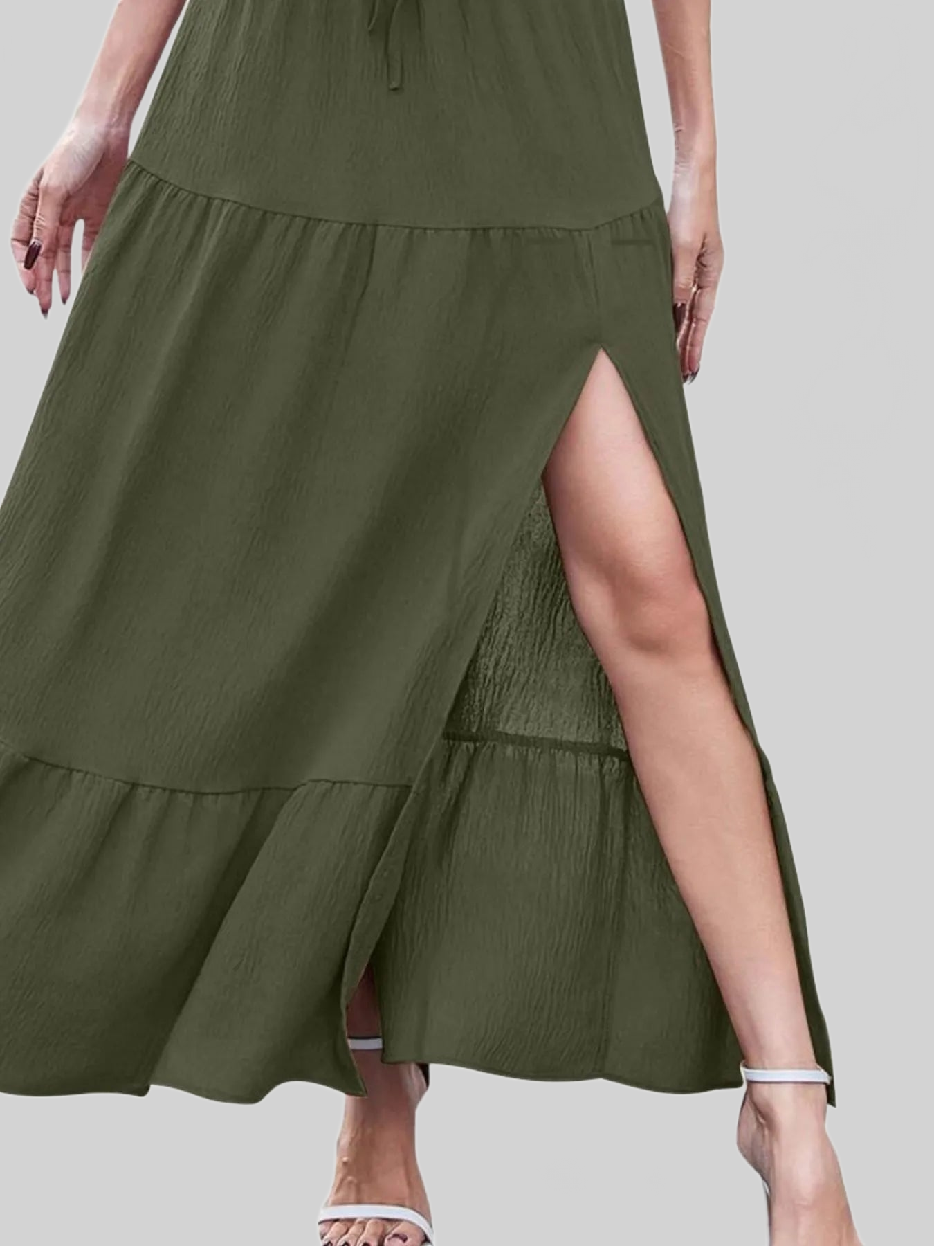 Full Size Slit Maxi Skirt Plus Size nicholesgifts