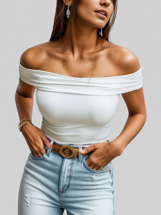 Women Off-Shoulder Short Sleeve Blouse nicholesgifts
